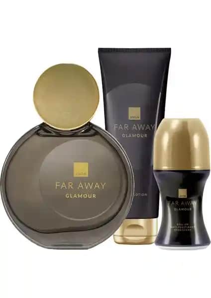 Avon Far Away Glamour Kadın Parfüm Vücut Losyonu ve Rollon Paketi Detayları