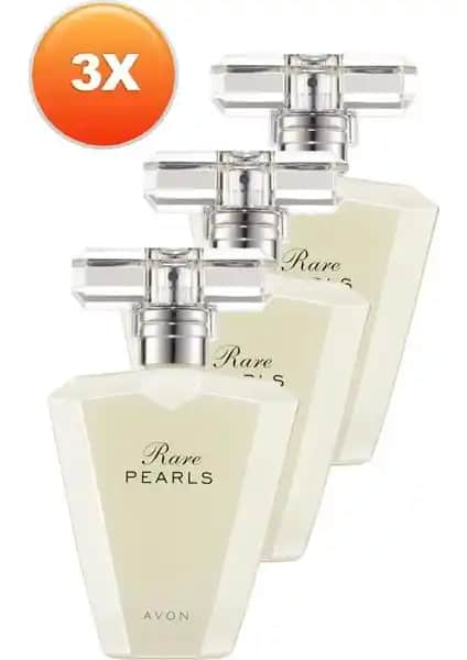 Avon Rare Pearls Kadın Parfüm Edp 50 Ml Üçlü Set Şıklık ve Kalıcılık Sunar