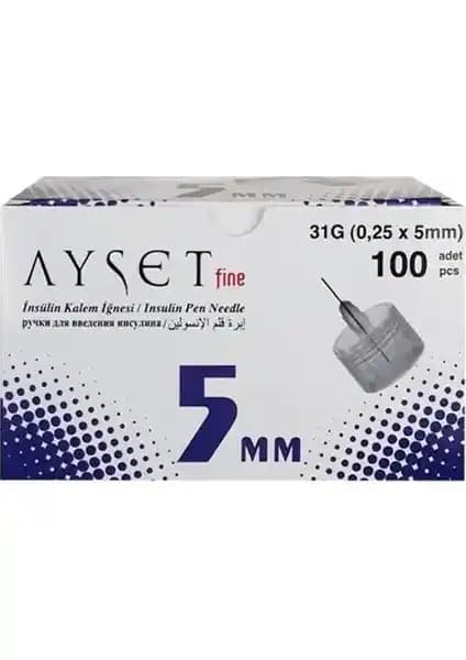 Ayset Fine 31G İnsülin Kalem İğnesi Güvenli ve Konforlu Enjeksiyon Deneyimi Sağlar