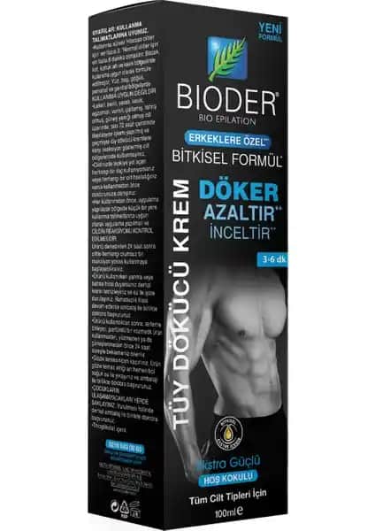 Bioder Erkek Tüy Dökücü Krem 100 ml: Etkili ve Güvenilir Tüy Azaltıcı Çözüm