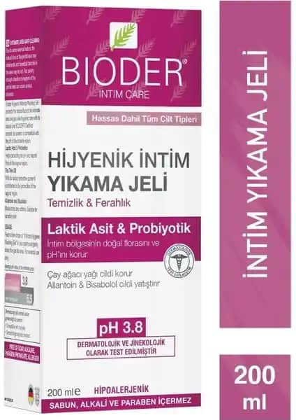Bioder İntim Care 200 ml Hijyenik Yıkama Jeli Kadınlar İçin Güvenli ve Doğal Temizlik Ürünü