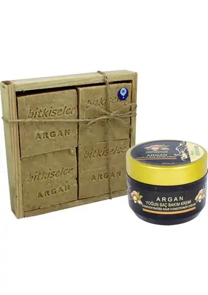 Bitkiselce Argan Yoğun Saç Bakım Kremi ve Argan Sabun Seti ile Doğal Güzellik Çözümü