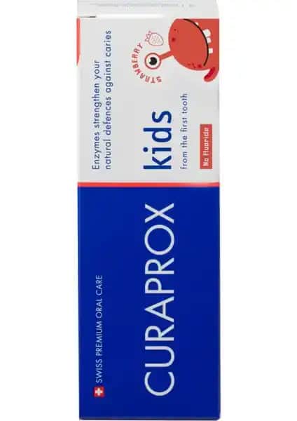 Çocuklar İçin Güvenli ve Doğal Çilek Aromalı Florursuz Diş Macunu 60 ml