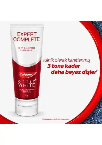Colgate Optic White Expert Complete Beyazlatıcı Diş Macunu ile Sağlıklı ve Parlak Gülüşler