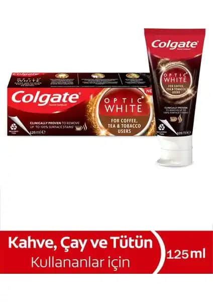 Colgate Optic White Kahve Çay ve Tütün Kullanımına Özel Diş Macunu ile Beyaz ve Güzel Gülüşler