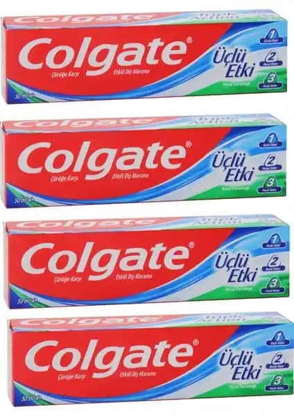 Colgate Üçlü Etki Diş Macunu Güçlü, Beyaz ve Ferah Nefes Sağlayan Günlük Diş Bakım Ürünü
