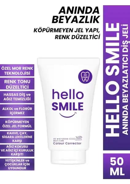 Diş Beyazlatma Ürünü Hello Smile Anında Beyazlık Hızlı ve Güvenilir Sonuçlar