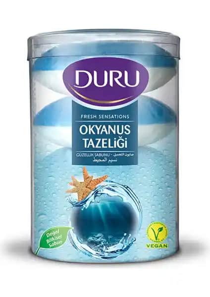 Duru Fresh Sens Okyanus Tazeliği Sabunu 4'lü Paket Doğal ve Güçlü Temizlik İçin