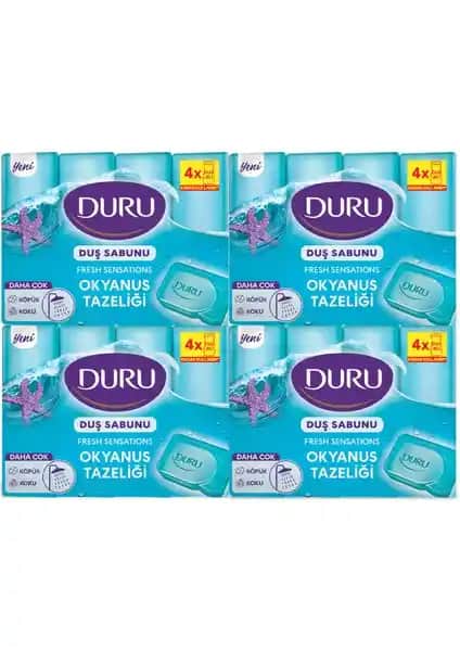 Duru Fresh Sensations Okyanus Tazeliği Duş Sabunu 16'lı Paket, Doğal ve Ferahlatıcı Temizlik