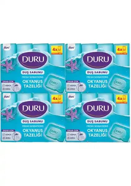 Duru Fresh Sensations Okyanus Tazeliği Duş Sabunu 16'lı Paket, Doğal ve Ferahlatıcı Temizlik
