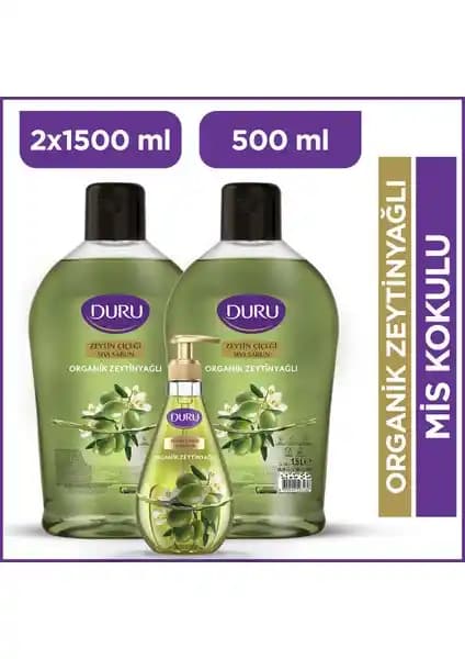Duru Organik Zeytinyağlı Zeytin Çiçeği Sıvı Sabun Doğal ve Nemlendirici Temizlik Ürünü