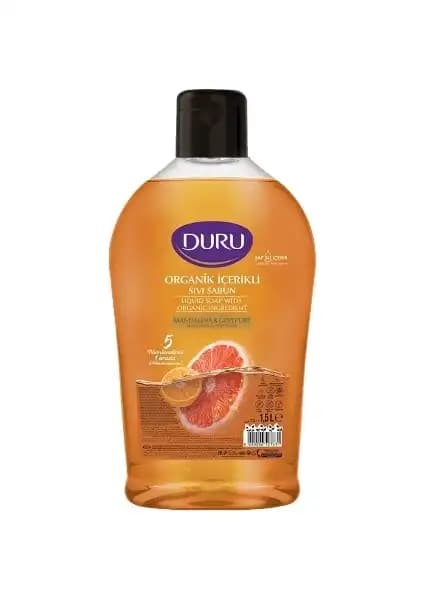 Duru Sıvı Sabun 1,5 Lt Mandalina ve Greyfurt ile Doğal ve Ferah Temizlik Deneyimi