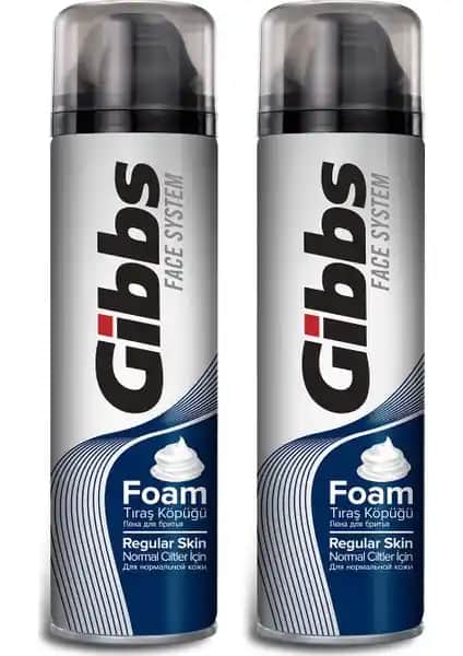 Gibbs Regular Tıraş Köpüğü 2x200ml - Yüksek Performanslı ve Cilt Dostu Tıraş Ürünü