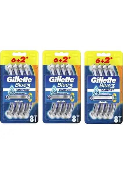 Gillette Blue3 Comfort Kullan-At Tıraş Bıçağı: Günlük Bakımda Güvenilir ve Hijyenik Çözüm