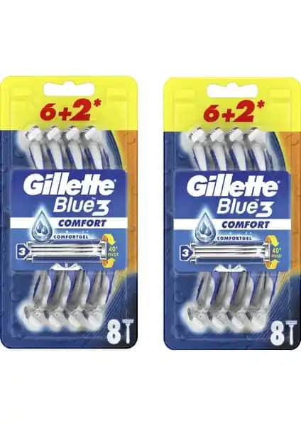 Gillette Blue3 Comfort Kullan-At Tıraş Bıçağı: Pratik, Hijyenik ve Uzun Ömürlü Tıraş Deneyimi