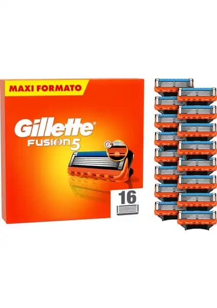 Gillette Fusion5 Erkekler İçin Yüksek Kaliteli Yedek Tıraş Bıçakları Seti 16 Parça