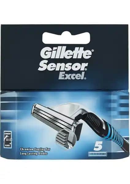 Gillette Sensor Excel 5'li Yedek Tıraş Bıçağı ile Güvenilir ve Konforlu Tıraş Deneyimi