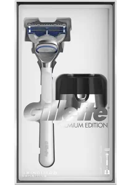 Gillette Skinguard Makine ve Manyetik Stand White Edition ile Hassas Ciltler İçin Güvenli ve Konforlu Tıraş