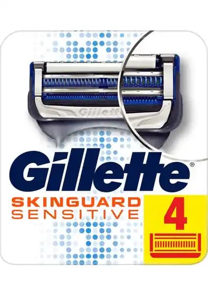 Gillette Skinguard Yedek Tıraş Bıçağı 4'lü Hassas Ciltler İçin Güvenilir ve Konforlu