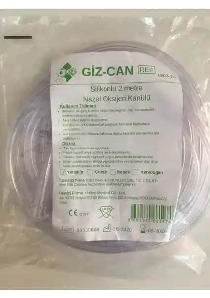 Giz-Can Silikonlu Nazal Oksijen Kanülü Yetişkinler İçin Kullanım ve Özellikler
