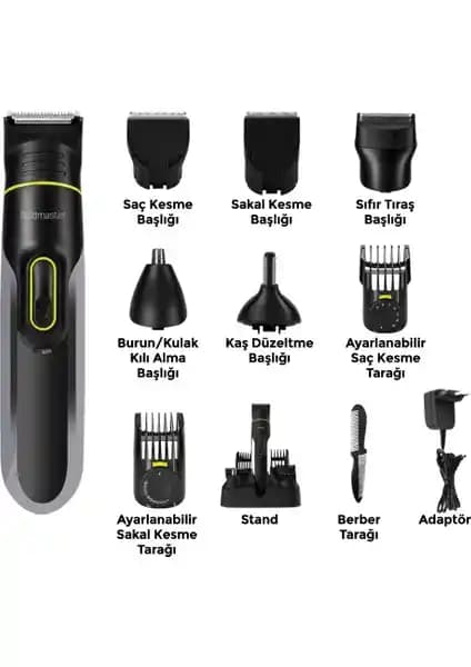 Goldmaster GM-9107 Çok Fonksiyonlu Erkek Bakım Seti Hızlı Şarj ve Su Geçirmez Özelliklerle