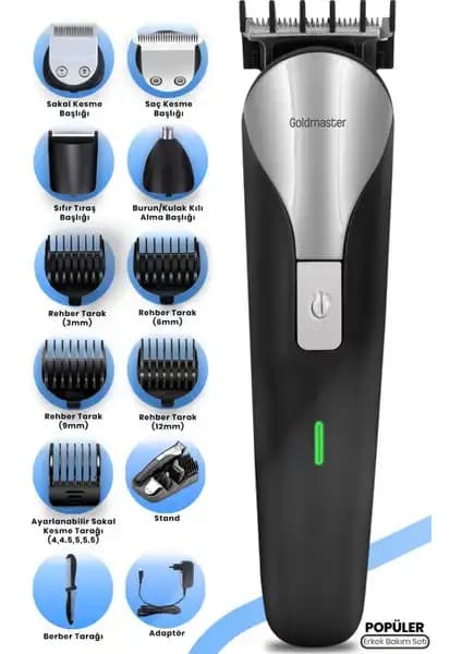 Goldmaster GM-9108 POÜLER 12IN1 Çok Fonksiyonlu Tıraş Makinesi Özellikleri ve Kullanım Rehberi