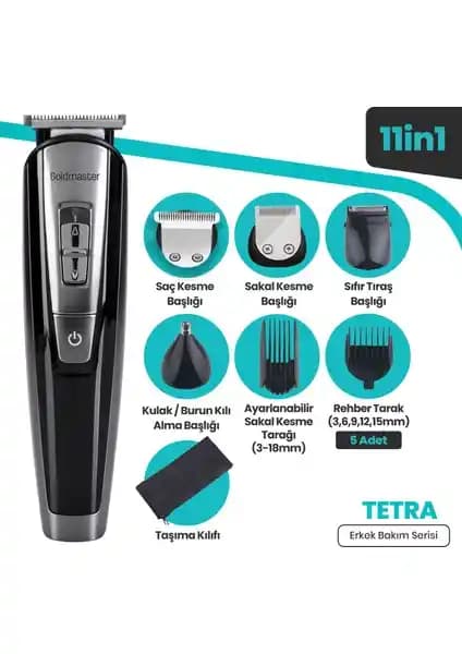 Goldmaster Tetra GM-8111 11IN1 Erkek Bakım Seti ile Çok Yönlü ve Gelişmiş Bakım Çözümü
