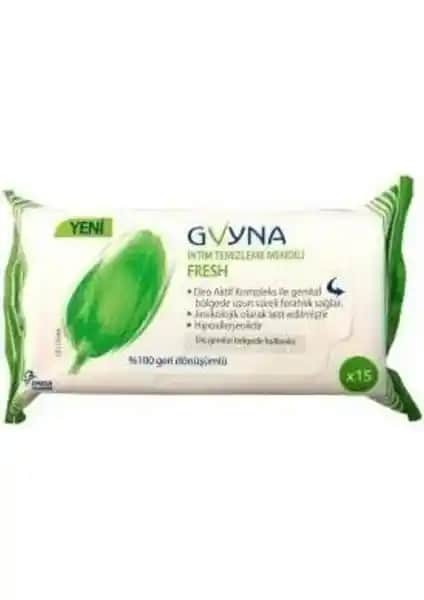 Gvyna İntim Temizleme Mendili Fresh15'li Günlük Hijyen ve Ferahlık Sağlayan Pratik Çözüm