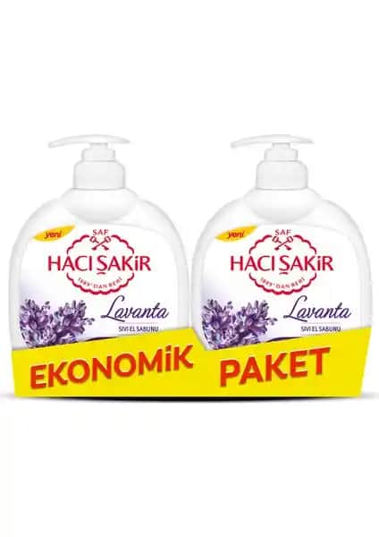 Hacı Şakir Lavanta Sıvı Sabun 500 ml x 2 Adet – Doğal ve Etkili Temizlik Çözümü