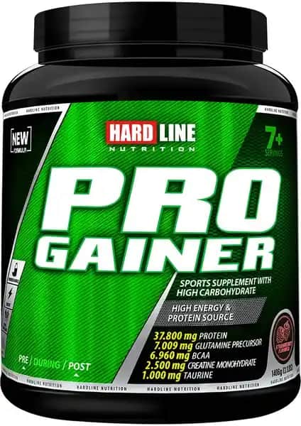Hardline Progainer 1406 Gr Çilek Aromalı Karbonhidrat Tozu Sporcular ve Aktif Bireyler İçin Enerji Destekli