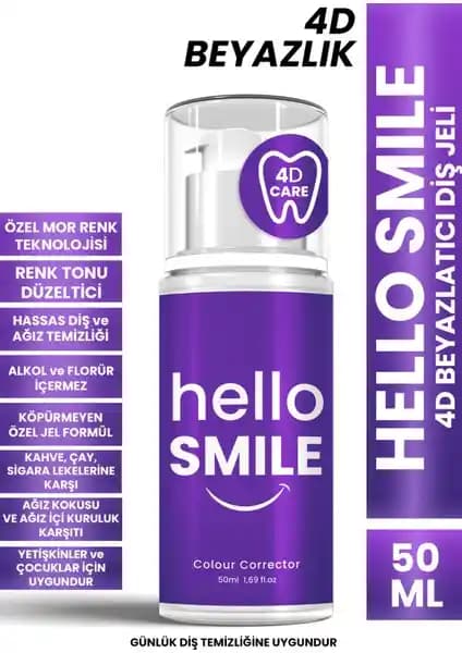 Hello Smile 4D Beyazlatıcı Diş Jeli: Doğal ve Etkili Ağız Bakımı Çözümü