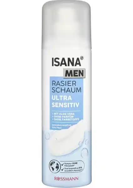 Isana Men Tıraş Köpüğü Ultra Sensitiv Aloe Vera Hassas Ciltler İçin Güvenli ve Etkili Tıraş Ürünü