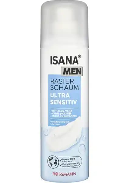 Isana Men Tıraş Köpüğü Ultra Sensitiv Aloe Vera Hassas Ciltler İçin Güvenli ve Etkili Tıraş Ürünü