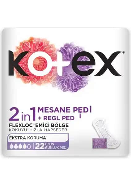 Kotex 2IN1 Regl ve Mesane Günlük Pedleri ile Günlük Koruma ve Konfor Sağlayın