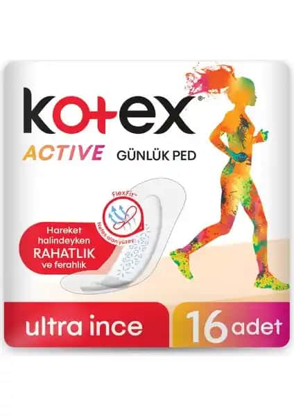 Kotex Günlük Ped Active 16'lı: Günlük Rahatlık ve Güvenlik İçin Tasarlanmış Hijyen Ürünü