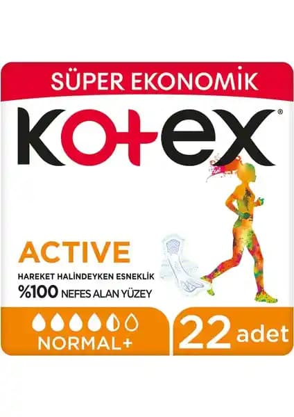 Kotex Hijyenik Ped Active Normal Süper Ekonomik Günlük Kullanım ve Güvenlik İçin Ideal