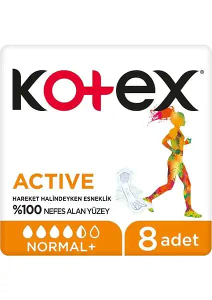 Kotex Hijyenik Ped Ultra Active Normal Günlük Güvenlik ve Konfor Sağlayan Kadın Hijyen Ürünü