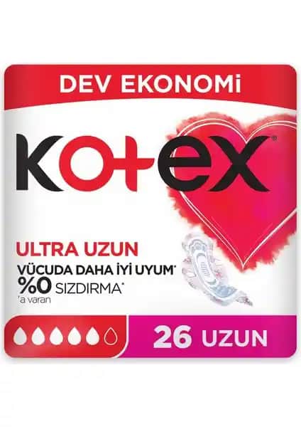 Kotex Hijyenik Ped Ultra Uzun Dev Ekonomik Günlük Hijyen ve Sızıntıya Karşı Güçlü Koruma