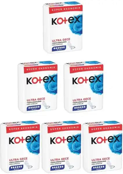 Kotex Ultra Gece 4'lü Süper Eko Paketi Kadınlar İçin Güvenilir ve Konforlu Hijyen Ürünü