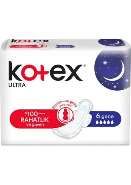 Kotex Ultra Kanatlı Gece Pedi: Yüksek Emicilik ve Konfor ile Güvenli Gece Koruması