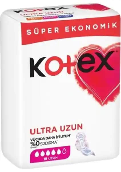 Kotex Ultra Quadro Süper Eko Uzun Ped 18'li Günlük Hijyen ve Güvenlik İçin