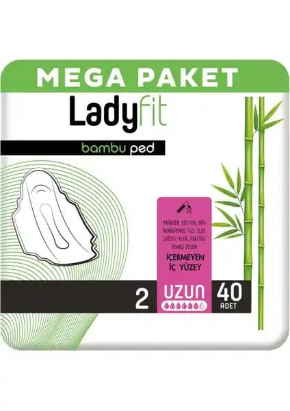 Ladyfit Bambu Ped Mega Uzun Günlük Kullanım İçin Emici ve Doğal Ped