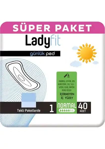 Ladyfit Günlük Ped Normal 40 Ped ile Günlük Hijyen ve Konforunuzu Yükseltin