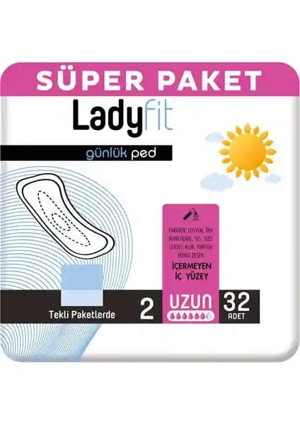 Ladyfit Günlük Ped Uzun 32 Ped ile Günlük Hijyen ve Güvenlik Sağlayan Yüksek Kaliteli Ürün