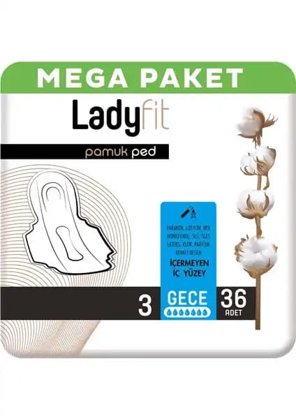 Ladyfit Pamuk Ped Mega Gece: Yüksek Emicilik ve Konfor Sunan Güvenilir Hijyen Ürünü