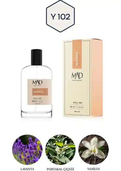 Mad Y102 Seçkin Kadın Parfümü Zarafeti ve Çekiciliği Yansıtan Kalıcı Koku