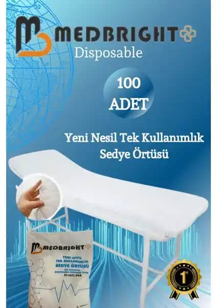 Medbright 80x240 Lastikli Tek Kullanımlık Sedye Örtüsü Sağlık ve Hijyen İçin Uygun
