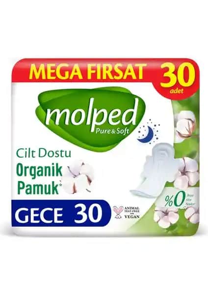 Molped Pure&Soft Hijyenik Ped Mega Gece: Yüksek Emicilik ve Konfor Sunan Günlük Kullanım Ürünü