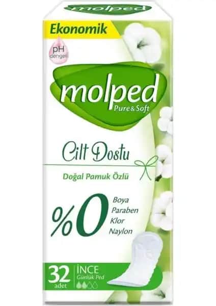 Molped Pure Soft Ince Günlük Ped: Hassas Ciltler İçin Doğal ve Nefes Alabilir Konfor