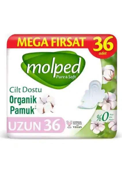 Molped Pure&Soft Organik Pamuklu Hijyen Pedleri Doğal ve Güvenilir Günlük Kullanım İçin